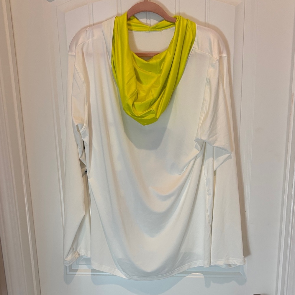 Women's Grateful Dead White Long-Sleeve Top with Lime Green Cowl Hood - Picture 2 of 8